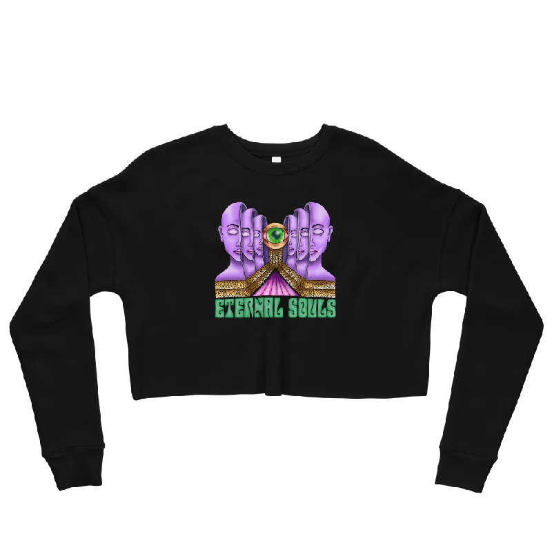 Eternal Souls Graphic Graphic Crop Sweatshirt Hoodie with High-Low Hem Asymmetrical Trendy Eternal Souls Graphic Graphic Crop Sweatshirt Hoodie with High-Low Hem Asymmetrical Trendy