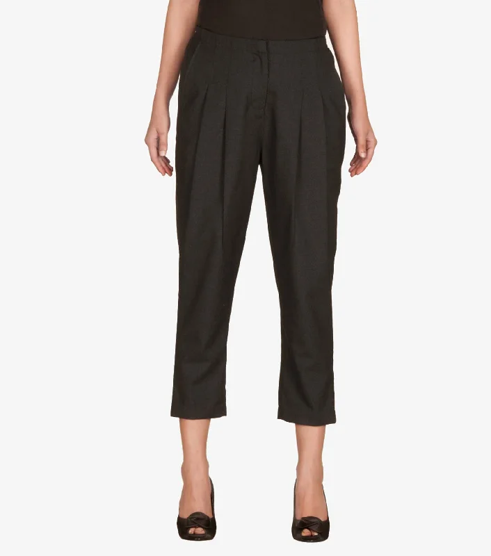Woolen Pants Elegant High-Waist Pants