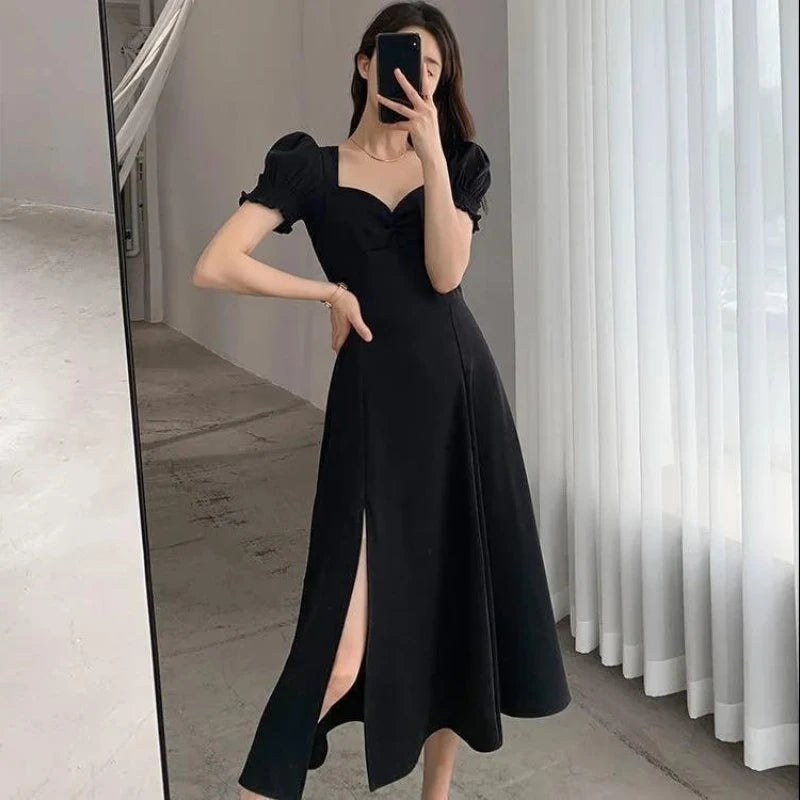 Solid Puff Short-Sleeved Elegant Dress Women Clothing Wedding Guest New Year Women Fashion High Waist Slim Evening Party Dresses Tunics Stylish modern Solid Puff Short-Sleeved Elegant Dress Women Clothing Wedding Guest New Year Women Fashion High Waist Slim Evening Party Dresses Tunics Stylish modern
