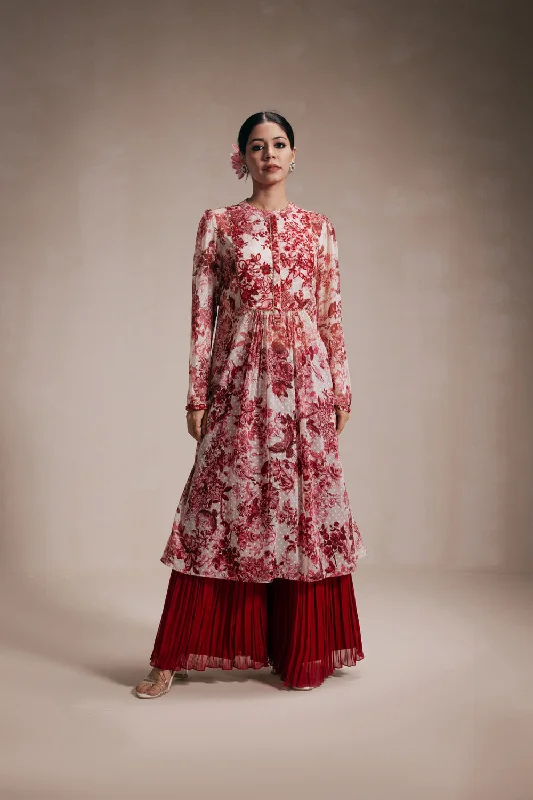 Maroon Rasasvada Printed Kurta Dress Tunics Exclusive limited