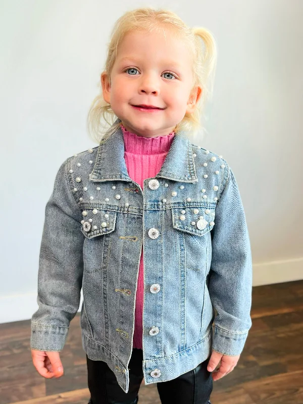 Pearl Jean Jacket A-Line Jacket Boat Neck Shawl Collar