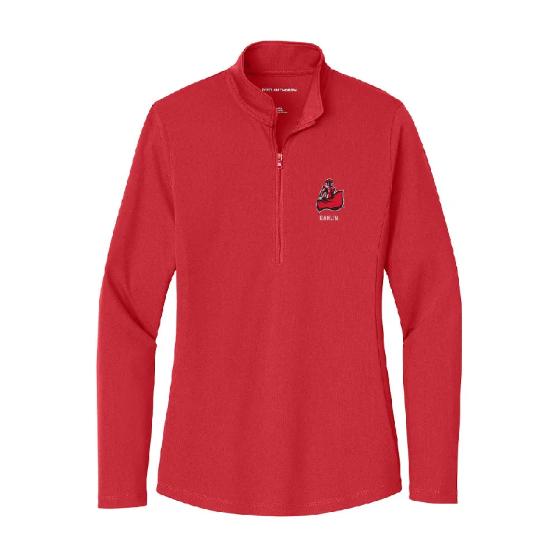 CSUN - NCAA Women's Basketball : Laini Dahlin - Women's Lightweight Quarter Zip Jacket Wool Fabric Cashmere Fabric Tweed Fabric