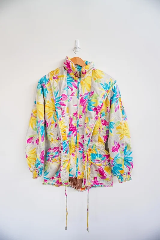 Floral Moon Vintage Ski Jacket Faux Fur Jacket Real Fur Jacket Shearling Jacket