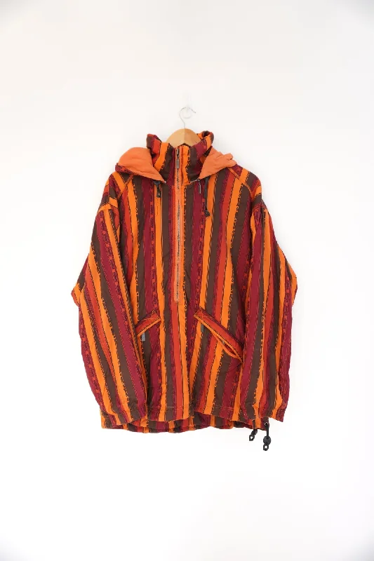 Inside Striped Vintage Ski Jacket One-Shoulder Jacket Off-the-Shoulder Jacket Asymmetrical Jacket