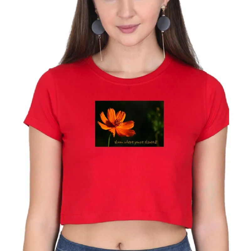 Crop Top for Ladies (BLOOM) Spandex Blend Rayon Blend Denim Blend
