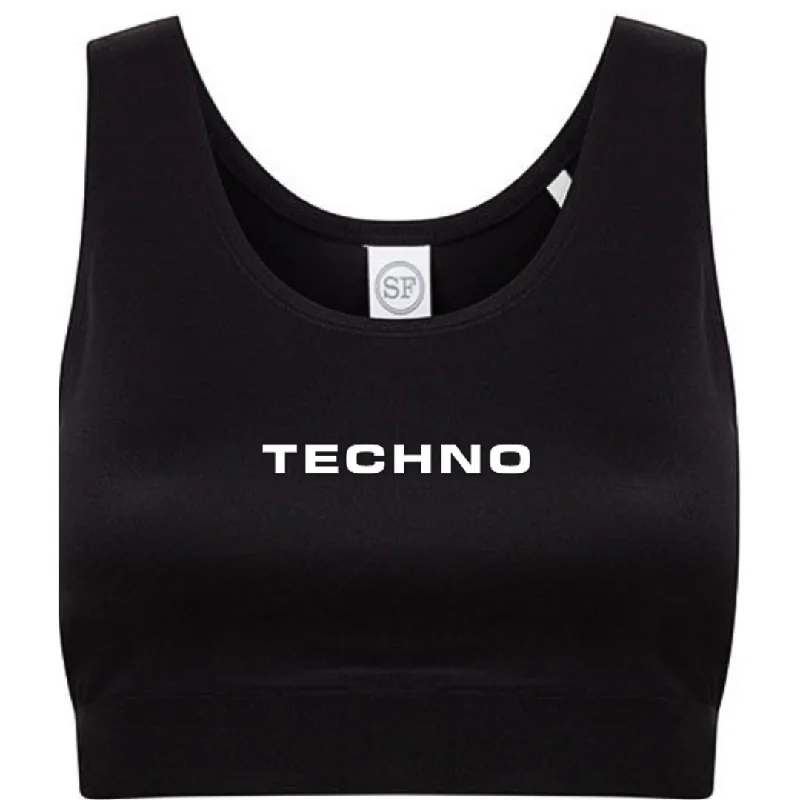 Techno Crop Top Print Jacquard Patchwork