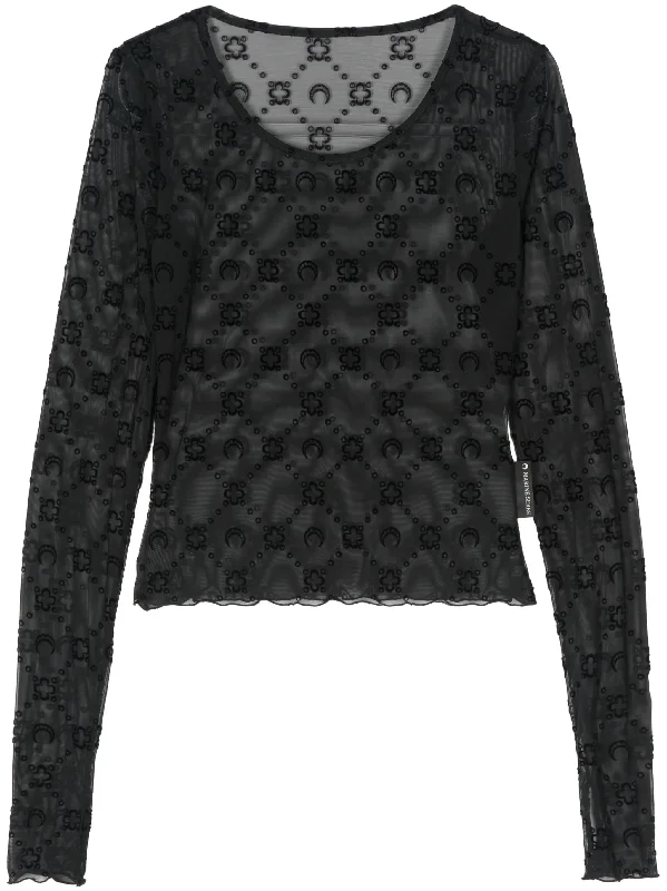 flocked-monogram crop top Machine Wash Dry Clean Hand Wash