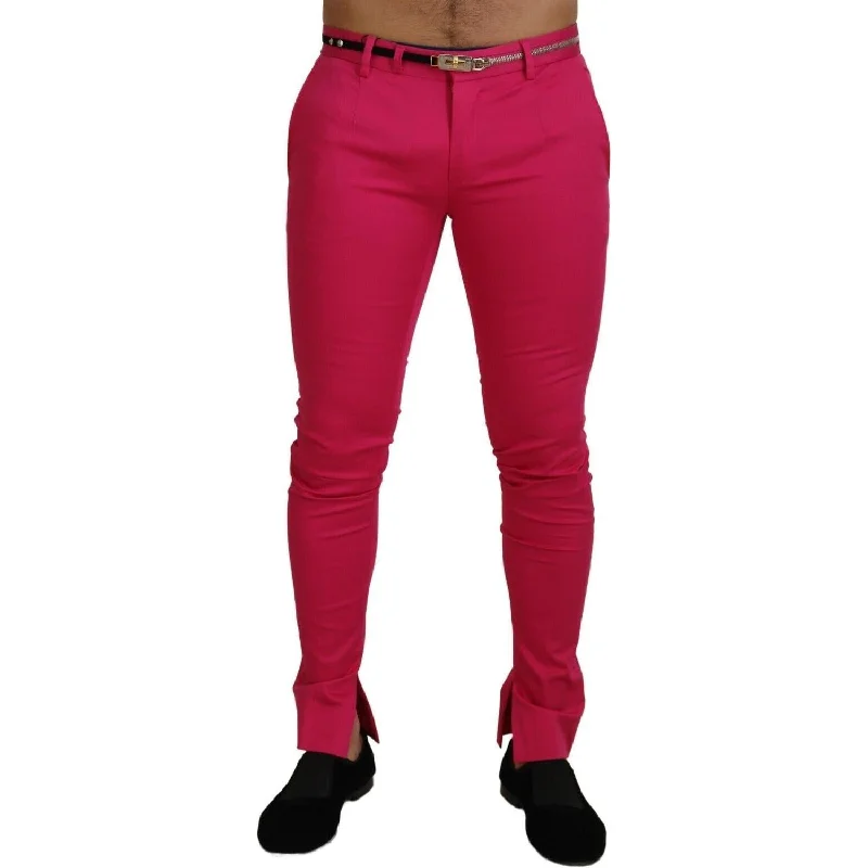 Dolce & Gabbana Chic Pink Cotton Blend Trousers Trousers Evening Elegant