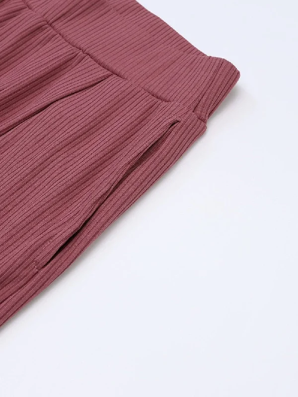 Flattering Knit Two-Piece Set: Crop Top and Wide Leg Pants Notch Collar Peter Pan Collar Cowl Neck Flattering Knit Two-Piece Set: Crop Top and Wide Leg Pants Notch Collar Peter Pan Collar Cowl Neck