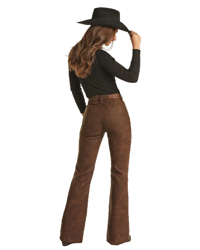 ROCK & ROLL DENIM LADIES PLEATHER TROUSER JEAN Skinny Trousers Denim Stretchy