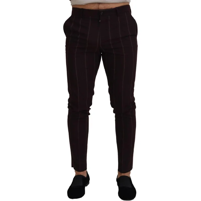 Dolce & Gabbana Elegant Brown Wool Blend Trousers Trousers Travel Practical