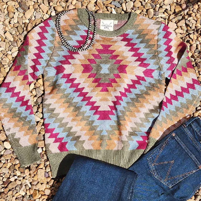 Geometric Star Sweater Zippered Front Buttoned Front Snap Front