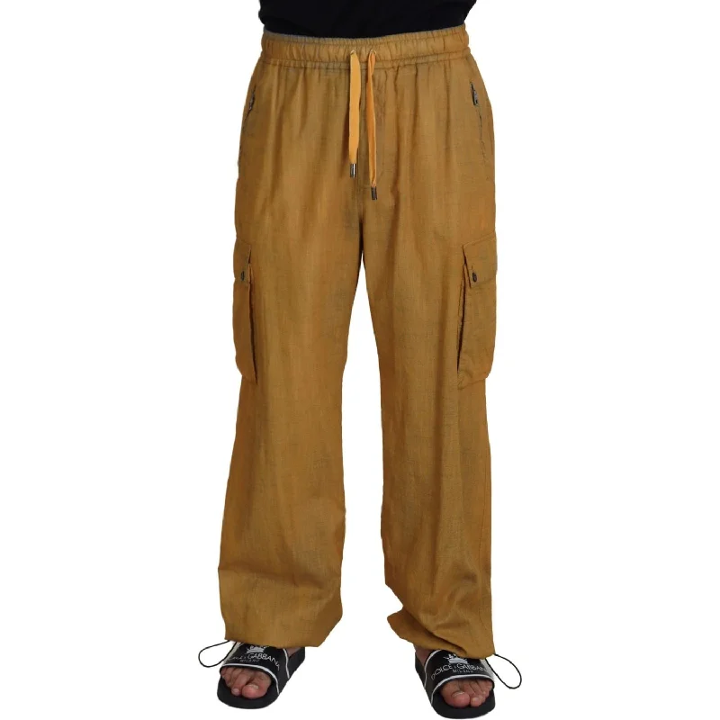 Dolce & Gabbana Elegant Italian Linen Trousers Trousers sophisticated sleek