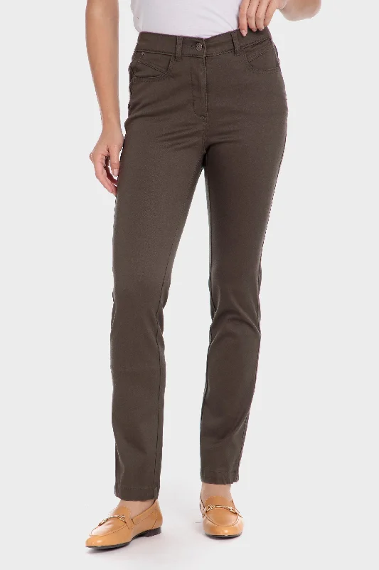 COTTON TROUSERS WITH ELASTIC Trousers Striped Patterned