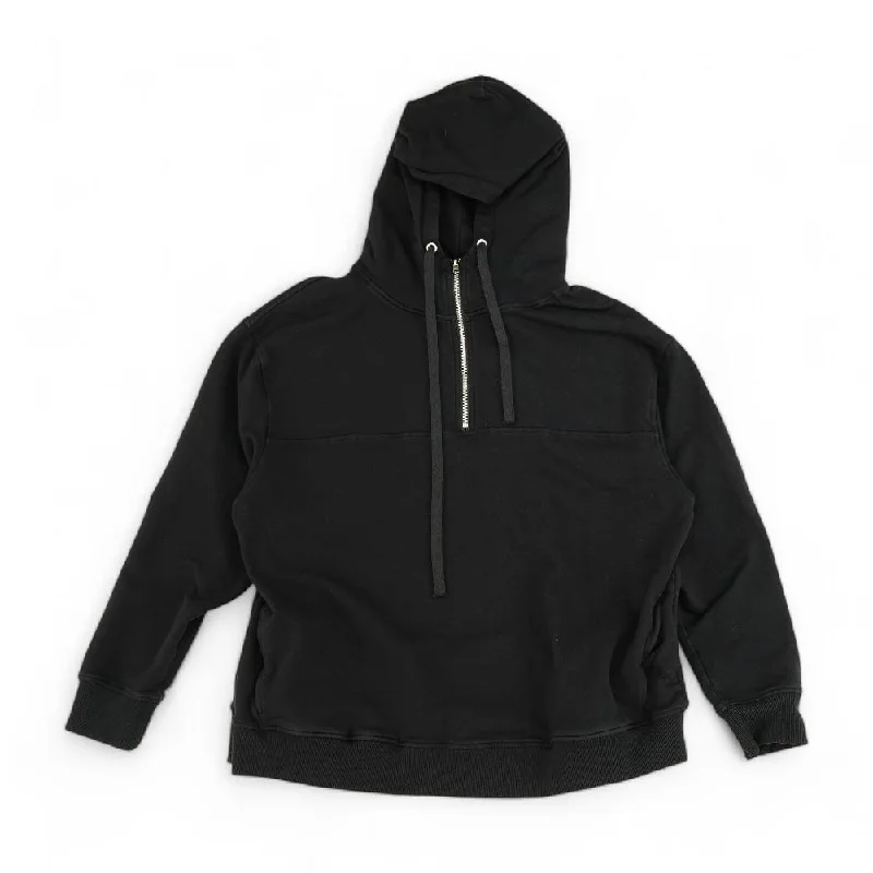 Black Solid 1/4 Zip Pullover Cable Knit Chunky