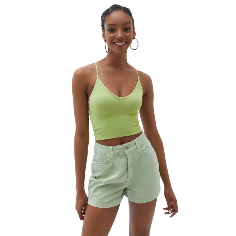 OXXO - Seamless Crop Top Collared Crew Neck Turtle Neck