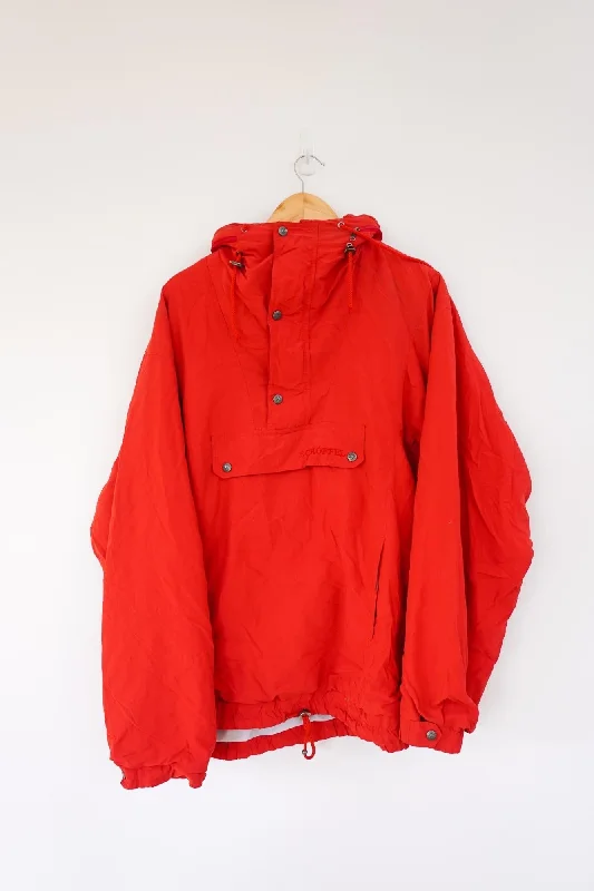 Schoffel Red Vintage Ski Jacket Ribbed Jacket Pleated Jacket Ruffled Jacket