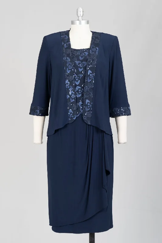 Maya Brooke 4011 2pc Jacket Dress Toggled Jacket Drawstring Jacket Belted Jacket