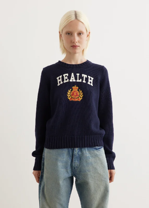 NY Health Crest Knitted Sweater Soft Cozy Warm