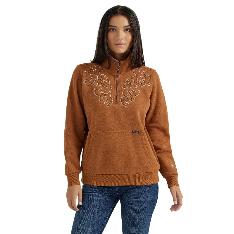 Wrangler Women's Boot Stitch Yoke Sweater Hooded Caped Shawl Collar