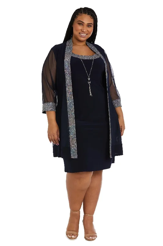R&M Richards 9147W PlusSize 2pc Jacket Dress Knit Jacket Woven Jacket Fleece Jacket