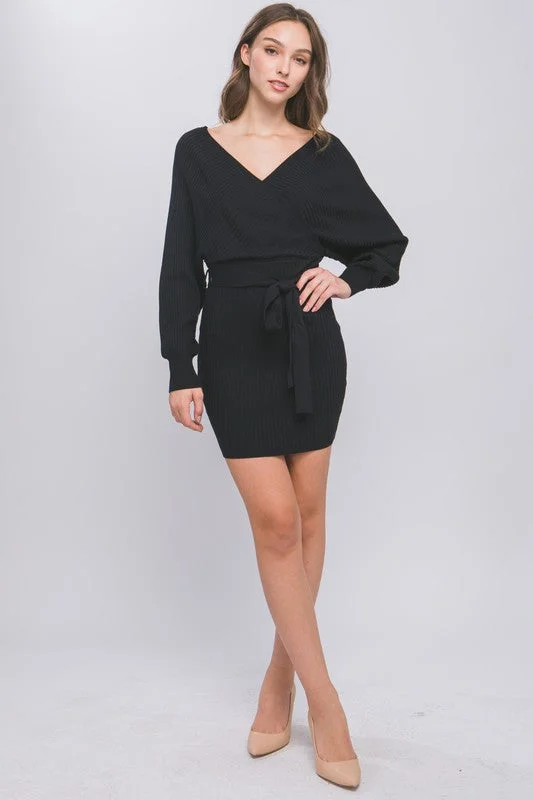 Chrissy Sweater Dress Herringbone Houndstooth Plaid