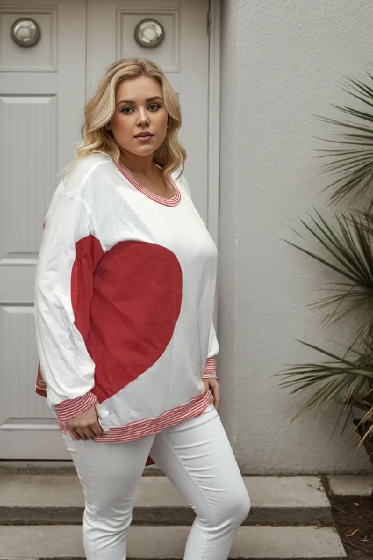 Broken Heart - Pullover Open Neck Pullover