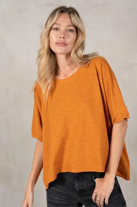 Half Sleeve Boxy Crop Top Satin Fabric Silk Fabric Chiffon Fabric