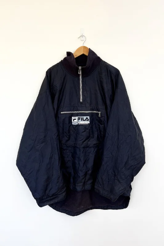 Fila Black Vintage Ski Jacket Striped Jacket Polka Dot Jacket Floral Jacket