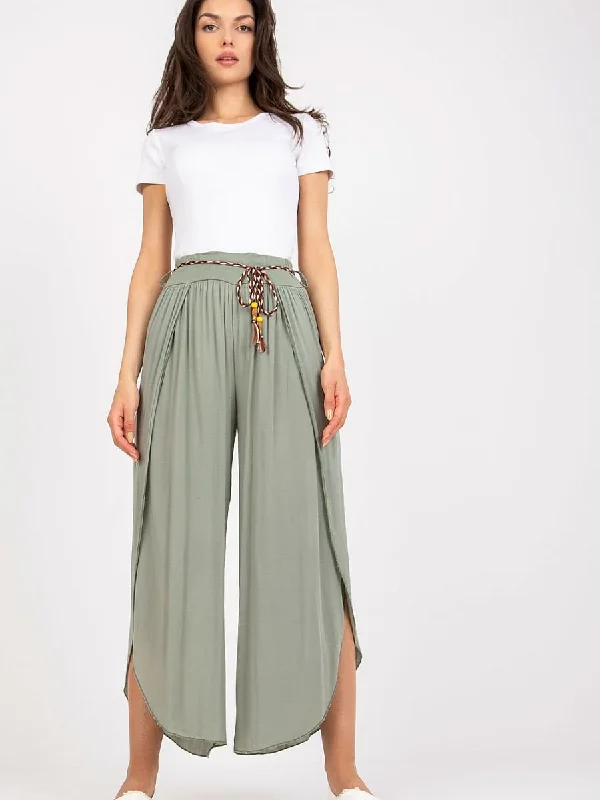 Women trousers Och Bella Chinos Cotton Straight Leg
