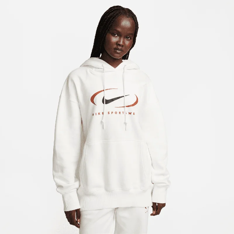 Women's Nike Sportswear Oversized Fleece Pullover Hoodie Gathered Sleeve Pullover