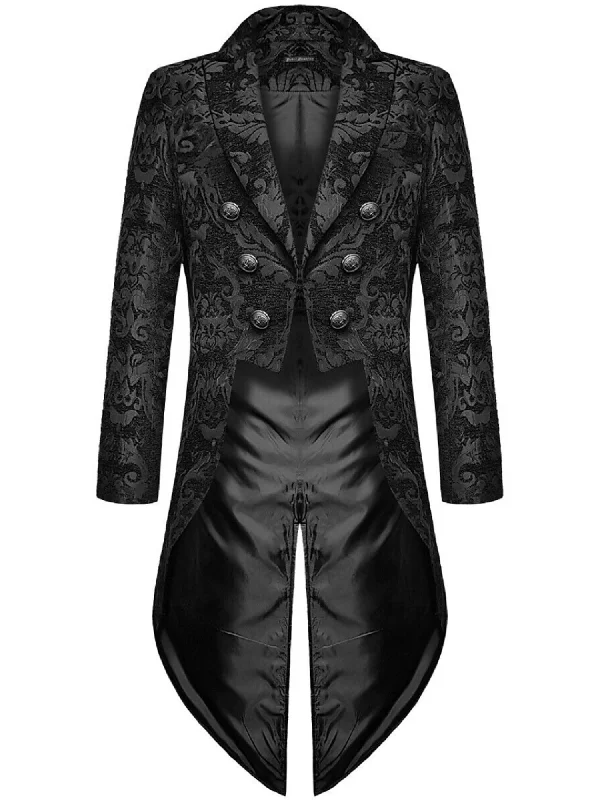 Men's Retro Exquisite Floral Single Breasted Tailcoat Jacket Suit Nylon Fabric Polyester Fabric Spandex Fabric Men's Retro Exquisite Floral Single Breasted Tailcoat Jacket Suit Nylon Fabric Polyester Fabric Spandex Fabric