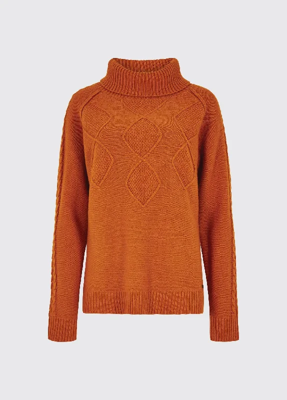 Belleek Chunky Roll Neck Sweater - Cayenne Wool Sweater Cotton Sweater Cashmere Sweater Belleek Chunky Roll Neck Sweater - Cayenne Wool Sweater Cotton Sweater Cashmere Sweater
