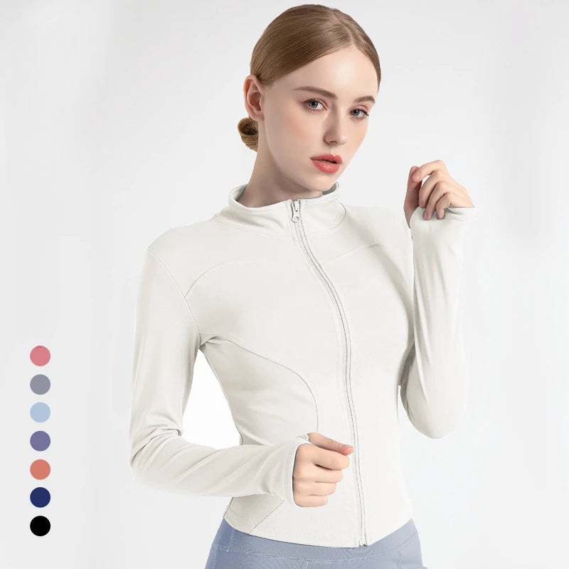 S-3XL Women's Tracksuit Jacket Slim Fit Long Sleeved Fitness Coat Yoga Tops With Thumb Holes Gym Jacket Workout Sweatshirts2024 Satin Fabric Silk Fabric Chiffon Fabric S-3XL Women's Tracksuit Jacket Slim Fit Long Sleeved Fitness Coat Yoga Tops With Thumb Holes Gym Jacket Workout Sweatshirts2024 Satin Fabric Silk Fabric Chiffon Fabric