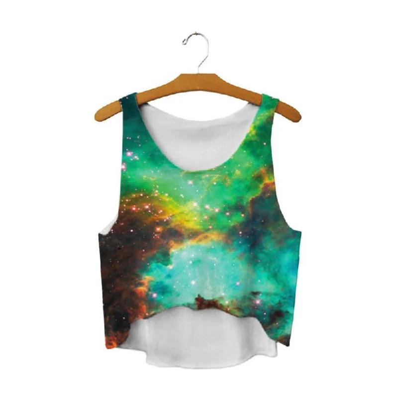 Galaxy Crop Top Anti-Shrink Durable Soft