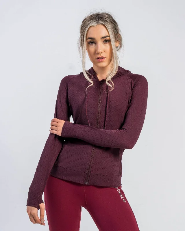 Edge Full Zip Jacket (Burgundy) Plaid Jacket Tartan Jacket Houndstooth Jacket