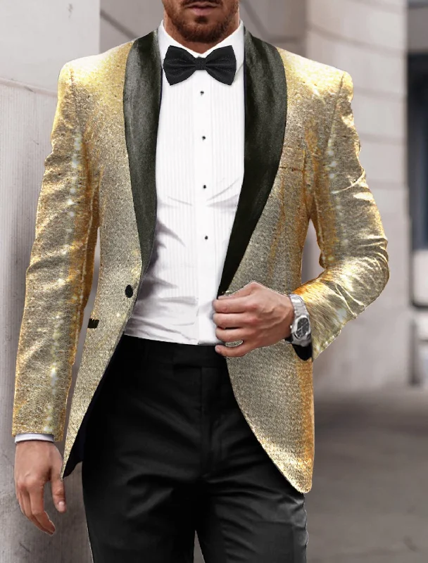 Gold Red Blue Silver Men's Tailored Fit Single Breasted One-button Sequins Party Jacket Jersey Jacket Tulle Jacket Batik Jacket Gold Red Blue Silver Men's Tailored Fit Single Breasted One-button Sequins Party Jacket Jersey Jacket Tulle Jacket Batik Jacket