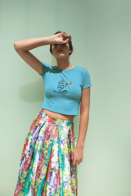 Own Kind Of Beautiful Crop Top For Ladies Collared Crew Neck Turtle Neck