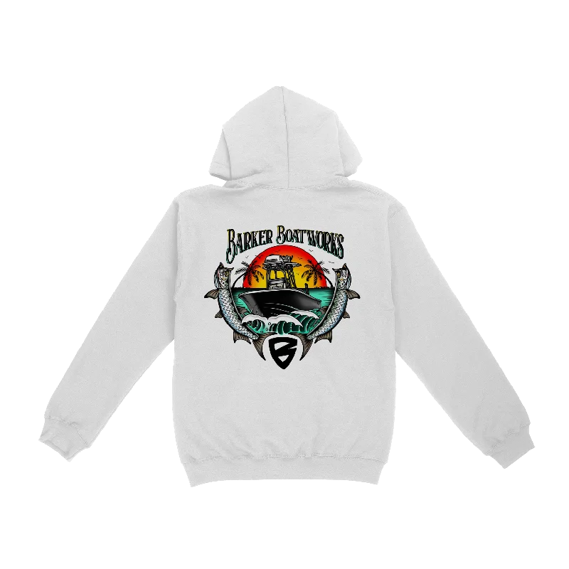 Pullover Hooded Sweatshirt Twin Tarpon Over Sleeve Pullover