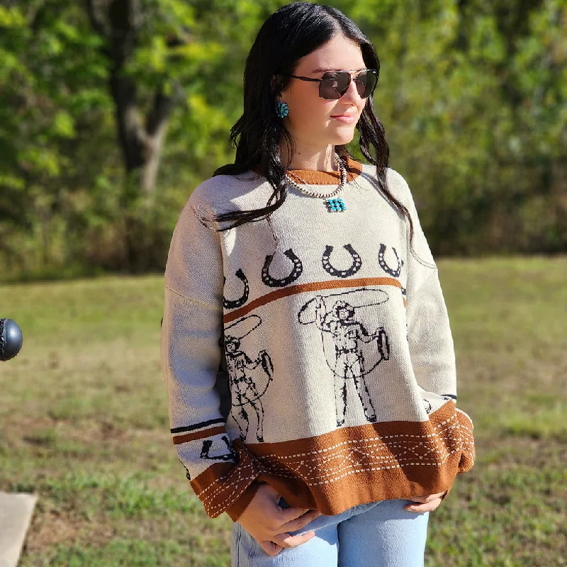 Cowboy Sweater Ivory Lace Blend Ribbed Blend Corduroy Blend