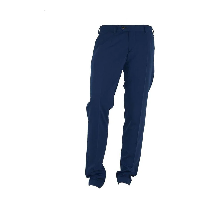 Made in Italy Elegant Blue Trousers for Sophisticated Men Trousers Exclusive Limited