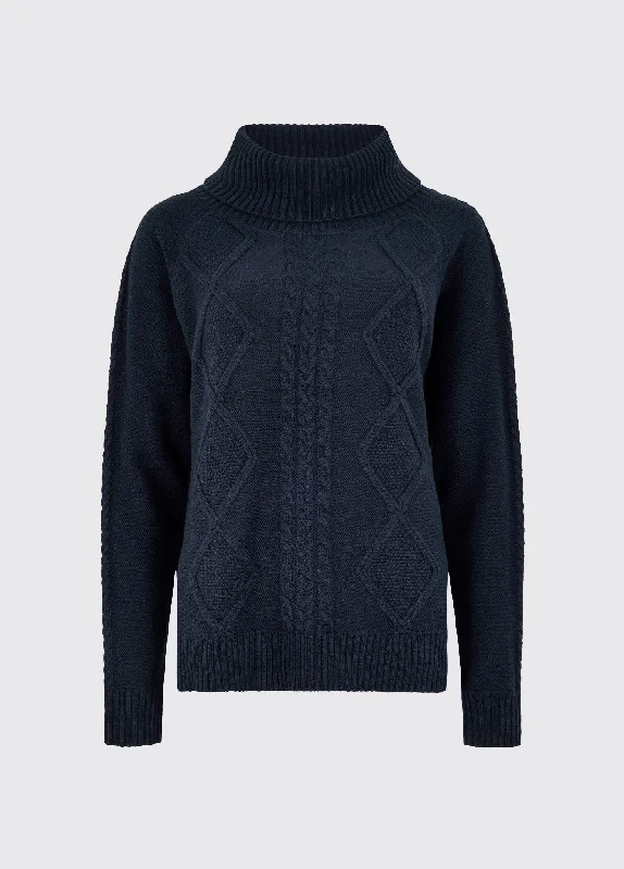 Kirkwood Women’s Chunky Sweater - Navy Spandex Blend Rayon Blend Denim Blend