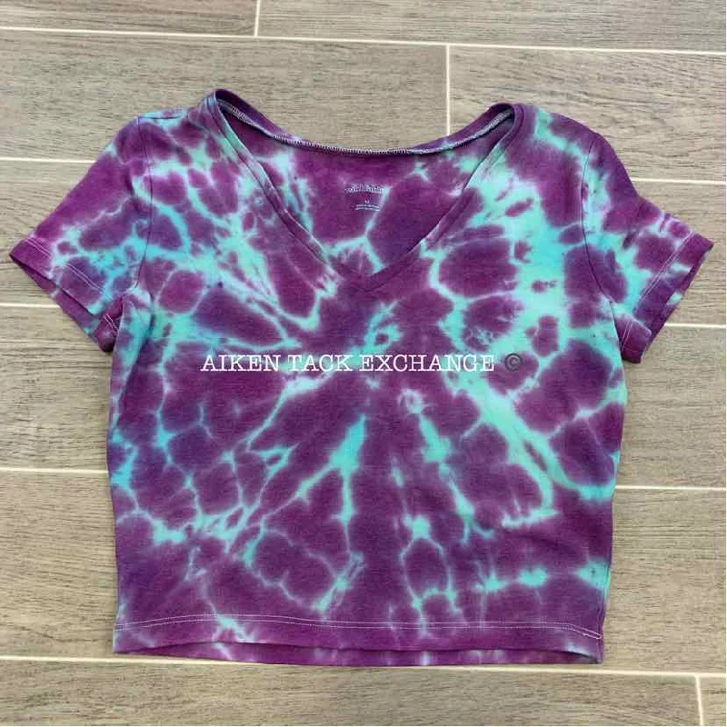 Wild Fable Tye Dye Crop Top, Medium Solid Color Striped Floral