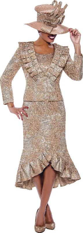 Divine Queen 2372W Metallic Jacket Dress Front Pockets Side Pockets Patch Pockets