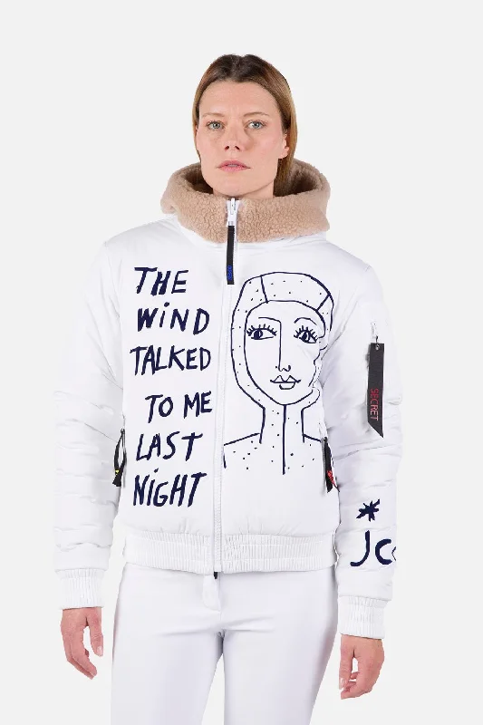 Yety Fleecy Reversible Bomber Ski Jacket Hoodie Zip-Up Jacket Button-Up Jacket