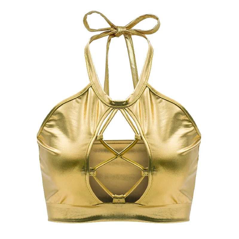 Shiny  Crop Top Silk Blend Satin Velvet
