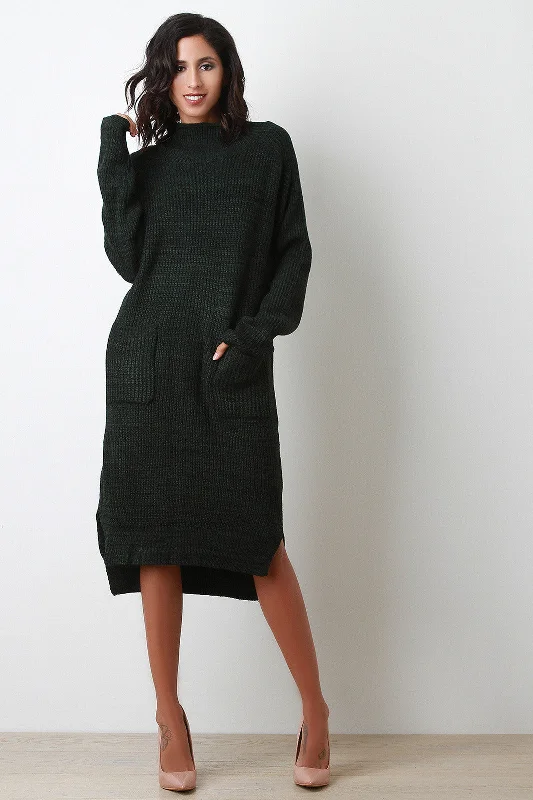 Oversize Sweater Dress Silk Blend Satin Velvet