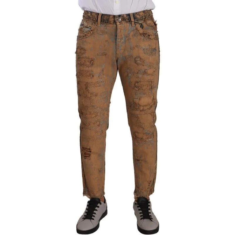 Dolce & Gabbana Authentic Distressed Denim Classic Trousers Trousers Gym Athletic