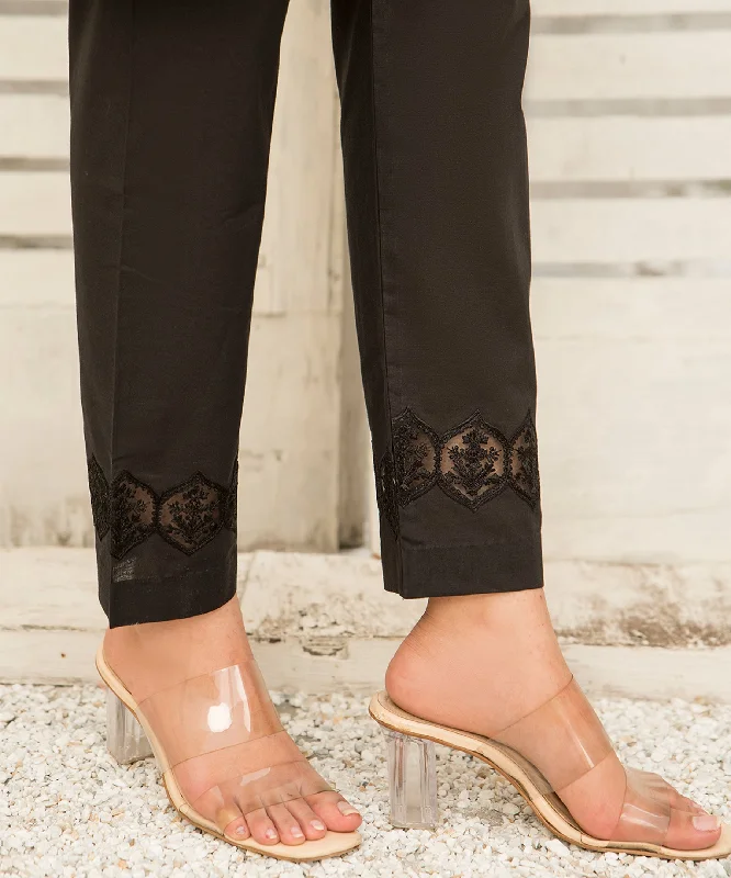 Embroidered Black Trouser - LTE 444 Trousers Harem Relaxed Fit
