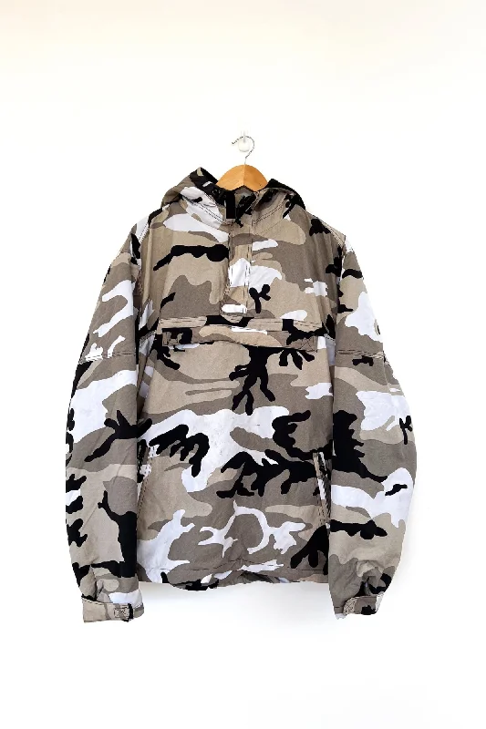 Desert Camo Vintage Ski Jacket Hoodie Zip-Up Jacket Button-Up Jacket